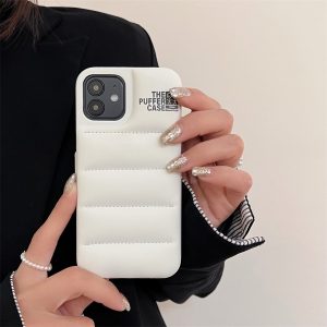 Silicone Puffer Back Cover For Apple iPhone Series - iPhone 14 Pro, White