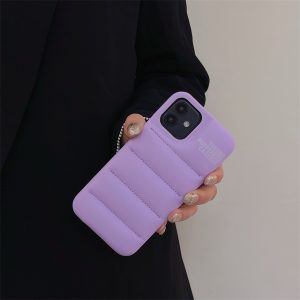 Silicone Puffer Back Cover For Apple iPhone Series - iPhone 14 Pro, Purple
