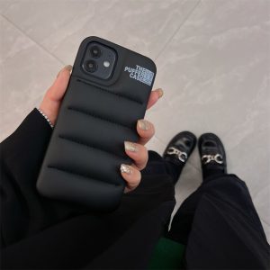Silicone Puffer Back Cover For Apple iPhone Series - iPhone 11 Pro, Black
