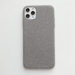 Cotton Linen Cloth Fabrics Soft Back Case Cover For Apple iPhone Series