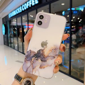 Watercolour Transparent Silicone Case for Apple iPhone Series - iPhone X/XS, Black