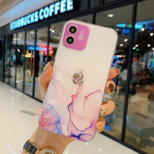 Watercolour Transparent Silicone Case for Apple iPhone Series - iPhone 13 Pro, Pink