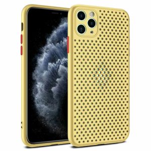 Camera Protection Mesh Silicone Back Case for Apple iPhone Series - iPhone 13 Pro, Yellow