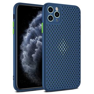 Camera Protection Mesh Silicone Back Case for Apple iPhone Series - iPhone 11 Pro, Blue