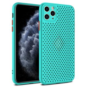 Camera Protection Mesh Silicone Back Case for Apple iPhone Series - iPhone 12 Pro, Sea Blue