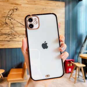 Luxury Square Silicone Electroplated Cover for Apple iPhone - iPhone X/XS, Black