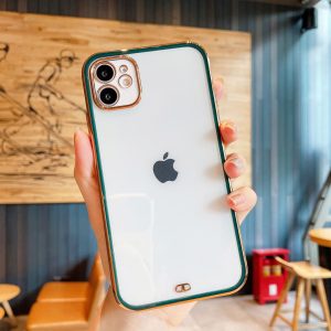 Luxury Square Silicone Electroplated Cover for Apple iPhone - iPhone 14 Pro, Green