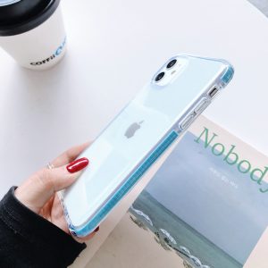 Premium Bumper Transparent Case For iPhone Series - iPhone 12/12 Pro, Blue