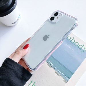 Premium Bumper Transparent Case For iPhone Series - iPhone 11 Pro, Pink