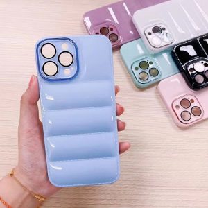 Luxury Puffer Case For Apple iPhone Series - iPhone 12, Blue