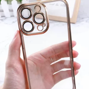 Camera Protection With Luxury Ring Transparent Case For Apple iPhone Series - iPhone 13 Pro, Golden
